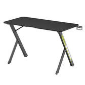Biurko gamingowe NanoRS RS101, czarne z uchwytem na słuchawki i kubek, max. 75kg, wymiary 1200x600x750mm
