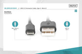 Kabel USB DIGITUS 2.0, typ A - B micro, 1,8m czarny