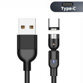 Kabel USB 2.0 Maclean MCE475 magnetyczny USB C kątowy 2m czarny