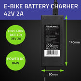 Ładowarka Qoltec do baterii roweru elektrycznego 36V | 42V | 2A | 5.5*2.5