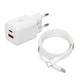 Ładowarka sieciowa iBOX C-42 USB A+C 33W kabel USB-C do USB-C biała