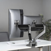 Uchwyt biurkowy na dwa monitory Ergo Office ER-446 uniwersalny, sprężyna gazowa 17"-35" 15kg, VESA 75x75 / 100x100