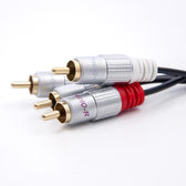 Kabel Qoltec 2xRCA męski / 2xRCA męski | 1m | Czarny