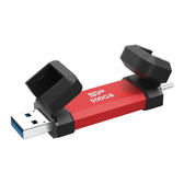 Dysk zewnętrzny SSD Silicon Power DS72 500GB USB-A USB-C (1050/850 MB/s) czerwony