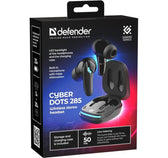 Słuchawki z mikrofonem Defender CyberDots 285 bezprzewodowe Bluetooth TWS czarne Low Latency