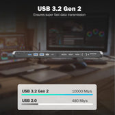 Stacja dokująca DIGITUS USB Typ C 12-portów 2x HDMI 1x DisplayPort 8K/30Hz PD 100W