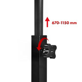 Biurko mobilne na laptop Maclean MC-124 B, czarne, 80x60cm, 50kg max, reg. wys.67-115cm