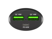 Ładowarka samochodowa Natec NUC-1981 2xUSB 1xUSB-C POWER DELIVERY 3.0 84W QC3.0 czarna