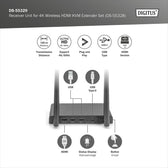 Przedłużacz/Extender DIGITUS KVM HDMI+USB bezprzewodowy 150m UHD 4K60Hz (odbiornik)