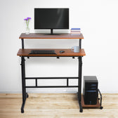 Biurko mobilne na laptop Maclean MC-124 B, czarne, 80x60cm, 50kg max, reg. wys.67-115cm
