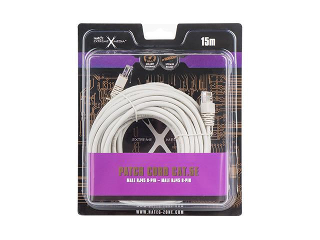 Patchcord Natec Extreme Media UTP kat.5e 15m szary