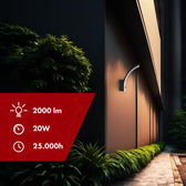 Lampa LED z czujnikiem ruchu Maclean MCE512 B, czujnik ruchu PIR, kolor czarny, 20W, IP65, 2000lm, barwa neutralna biała (4000K)