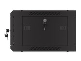Szafa instalacyjna Lanberg rack wisząca 19" 4U 600x450 drzwi perforowane czarna (flat pack)