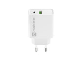 Ładowarka sieciowa Natec Ribera 1x USB-A + 1x USB-C 20W biała