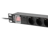 Listwa zasilająca Lanberg do RACK 1U 16A PDU 8x Schuko 2m czarna