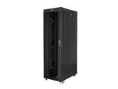 Szafa instalacyjna Rack stojąca 19" 42U 800x1200 czarna drzwi szklane LCD Lanberg (flat pack)