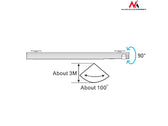 Lampa LED z sensorem ruchu Maclean MCE235, haczyk, temperatura 4000K, zasięg 3m, 3xAAA, ON/OFF/AUTO2 ruchomy pir