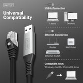 Kabel adapter DIGITUS USB-A – RJ45 Kat. 6A S/FTP, 1 Gbit/s, USB 3.2 Gen1, LSZH, 2m