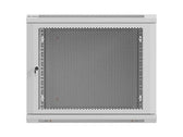 Szafa instalacyjna Rack Lanberg wisząca 19" 9U 600x600 szara drzwi perforowane (flat pack)