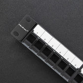 Patch panel QOLTEC do szaf RACK 19" | 24 porty | 1U | UTP | Czarny