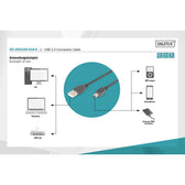 Kabel USB DIGITUS 2.0 A/M - mini B/M, 1,8m czarny