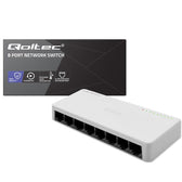 Switch niezarządzalny Qoltec przełącznik sieciowy 8 x port RJ45 | 100Mbps | Fast Ehernet | LAN
