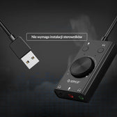 Karta dźwiękowa Orico SC2-BK-BP zewnętrzna, USB-A, 3 porty mini jack
