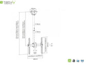 Uchwyt sufitowy Techly 32"-55", 50kg regulowany