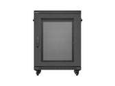 Szafa inastalacyjna rack Lanberg 19" 15U 600x600 czarna drzwi perforowane (flat pack)