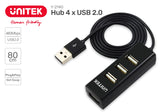 Hub USB Unitek Y-2140 4x USB 2.0 mini czarny