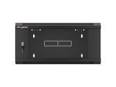 Szafa instalacyjna Lanberg rack wisząca 19" 4U 600 drzwi szklane czarna (złożona)