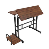 Biurko mobilne na laptop Maclean MC-124 B, czarne, 80x60cm, 50kg max, reg. wys.67-115cm