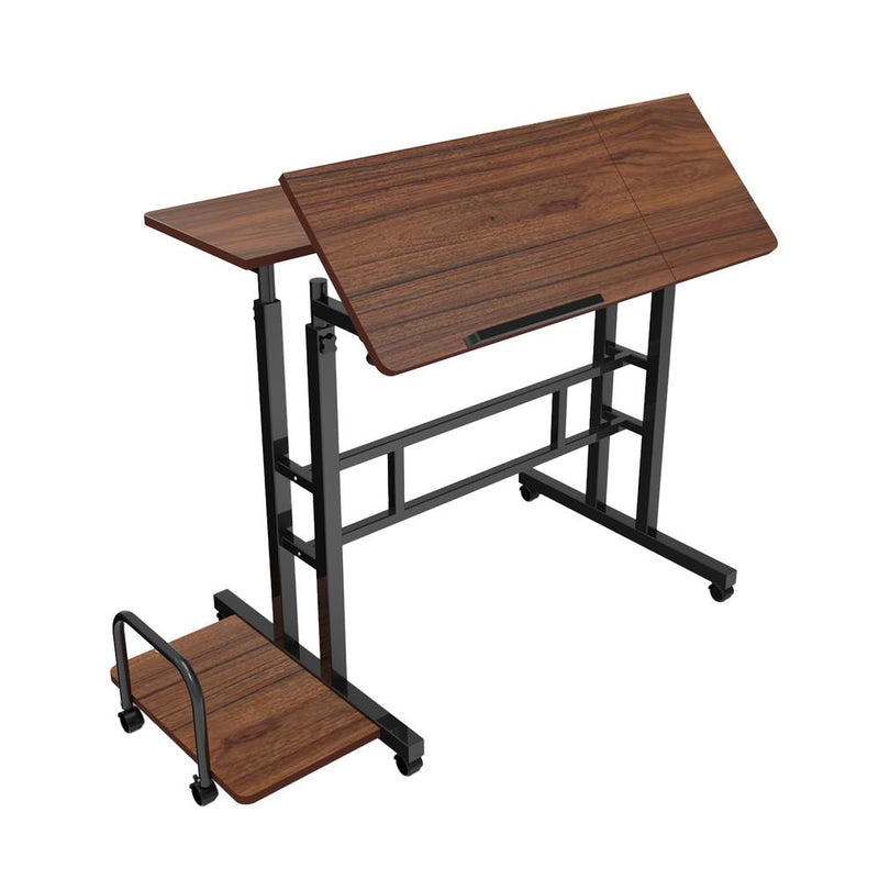 Biurko mobilne na laptop Maclean MC-124 B, czarne, 80x60cm, 50kg max, reg. wys.67-115cm