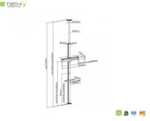 Stojak podłogowo-sufitowy Techly 37"-70", 30kg