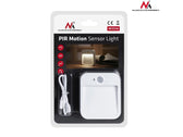 Lampa LED schodowa z sensorem ruchu Maclean MCE236, magnes, haczyk, temperatura 4000K, zasięg 3-4m, akum 3.7V/500mAh, 4 LED SMD2835