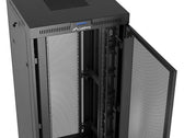 Szafa instalacyjna Rack Lanberg stojąca 19" 47U 800x800 czarna drzwi perforomowane LCD (flat pack)