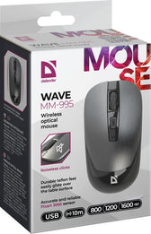 Mysz bezprzewodowa Defender WAVE MM-995 optyczna bezklikowa silent 1600dpi srebrna