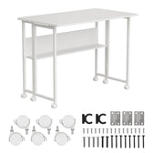 Biurko składane Maclean MC-126 W, białe, mobilne 100x58cm, max. 50kg