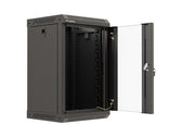 Szafa instalacyjna Rack Lanberg Wisząca 10" 9U 300x300 Drzwi Przeszklone (flat pack) Czarna