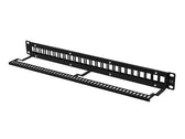 Patch panel pusty Lanberg PPKS-1024-B 24 port 1U 19" do modułów keystone czarny