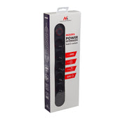 Listwa zasilająca Maclean MCE395 B, przedłużacz 5 gniazd + 3xUSB, 110-240V AC 50/60Hz, 2.1A max 2500W, 1,5m, czarna