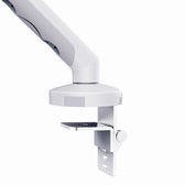 Ramię biurkowe pojedyncze DIGITUS z zaciskiem i sprężyną mechaniczną, 1x LCD max. 35" 10kg, VESA: 75x75, 100x100, Białe