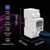 Miernik zużycia energii Qoltec na szynę DIN | jednofazowy elektroniczny licznik | 230V | LCD | Wi-Fi