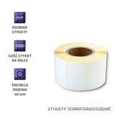 Etykiety termotransferowe Qoltec 50x30mm | 1000szt.
