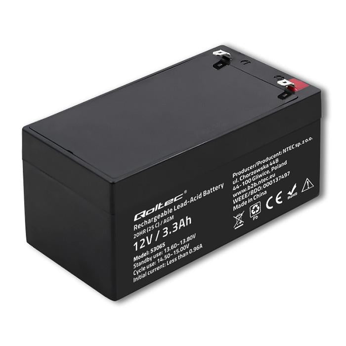 Akumulator AGM Qoltec 12V | 3.3Ah