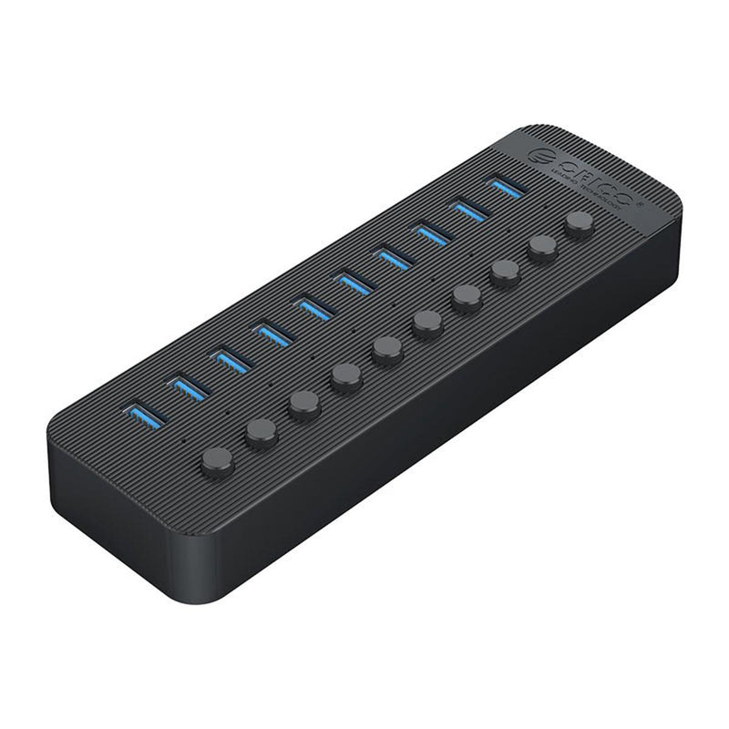 HUB USB-A Orico CT2U3-10AB-EU-BK-BP aktywny 10xUSB-A 5Gbps BC 1.2 48W czarny