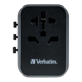 Adapter podróżny Verbatim UTA-03 globalny 1xUSB-C PD 30W QC 18W, 1xUSB-C 15W, 2xUSB-A 12W