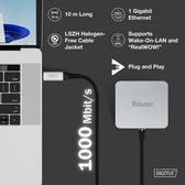 Kabel adapter DIGITUS USB-C – RJ45 Kat. 6A S/FTP, 1 Gbit/s, USB 3.2 Gen1, LSZH, 10m