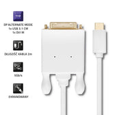 Kabel adapter Qoltec USB 3.1 typC M / DVI-D M 4K Alternate mode 2m