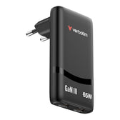 Ładowarka sieciowa Verbatim GaN Fold 'n' Go 65W 2xUSB-C PD 3.0 czarna